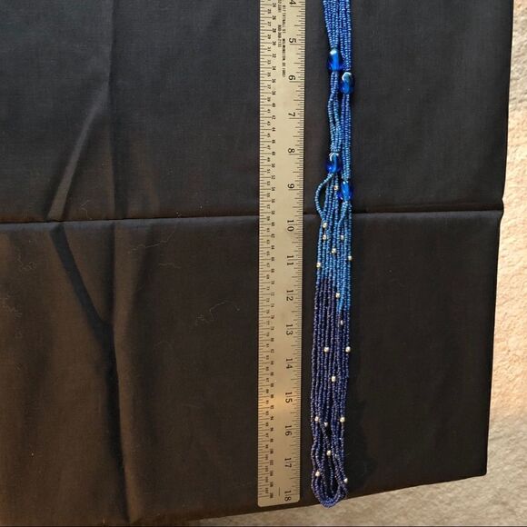 Cute Ombré Beaded Blue Necklace - Picture 7 of 7
